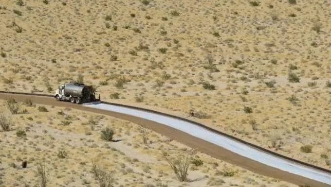 Desert road side view